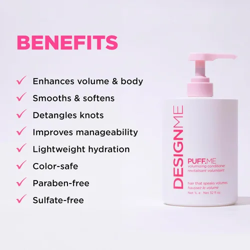 Miniatura 5 de Design.Me PUFF.ME - Paquete de champú y acondicionador de volumen para el cabello, champú y acondicionador de color sin parabenos ni sulfatos