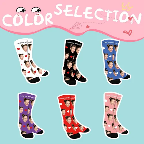Miniatura 2 de Bemaystar Calcetines personalizados con foto, calcetines personalizados con imagen, regalos personalizados para el día de San Valentín para novio