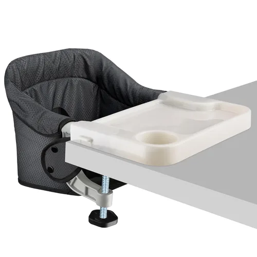 Miniatura 13 de Silla alta de gancho con bandeja de comedor extraíble, silla alta portátil de viaje para bebé, asiento de mesa plegable con clip para 6-36 meses