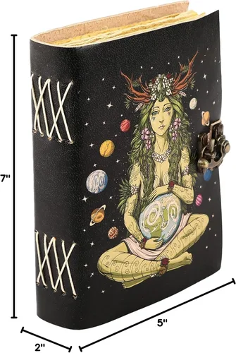 Miniatura 10 de KomalC Diario de cuero para mujeres y hombres sin forro con borde de cubierta de papel libro de sombras Hocus Pocus, cuaderno de escritura, diario