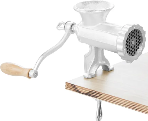 Miniatura 9 de VEVOR Molinillo de Carne Manual, Molinillo de Mano de Hierro Fundido de Alta Resistencia con Abrazadera de Mesa de Acero, Picadora de Carne