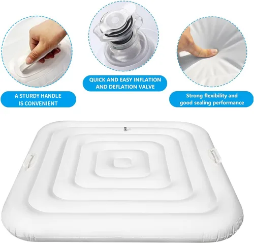 Miniatura 3 de Cubierta Inflable para Jacuzzi Tapa de Ahorro de Energía para Jacuzzi al Aire Libre, Cubierta Protectora Resistente al Viento e Impermeable