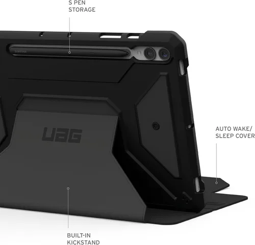 Miniatura 6 de UAG - Funda diseñada para Samsung Galaxy Tab S9 Plus de 12.4 pulgadas 2023 SM-X810 Metropolis SE negro, multiángulo con función de encendido