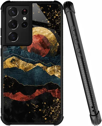 Miniatura 12 de ZHEGAILIAN Funda compatible con Samsung Galaxy S22 Ultra, funda de vidrio orgánico para niñas, mujeres y hombres, diseño de cuatro esquinas, Cabeza