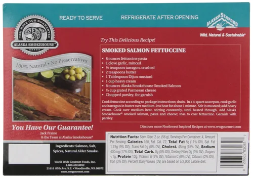 Miniatura 3 de Alaska Smokehouse Filete de Sockeye ahumado en caja de regalo, 8 onzas cada uno (paquete de 2)