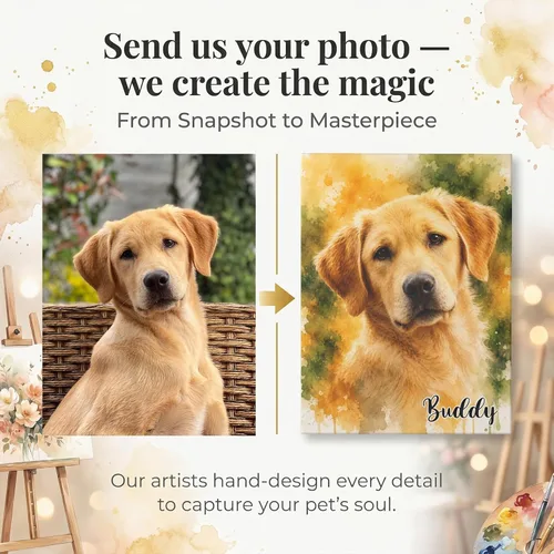 Miniatura 3 de Custom Pet Portrait from Photo Watercolor Painting, Personalized Dog Mom Gifts for Women, Pet Memorial & Loss of Dog Sympathy Gift, Custom Dog & Cat