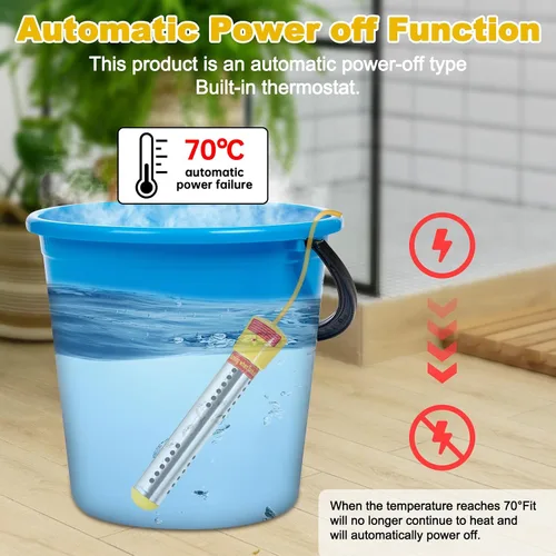 Miniatura 4 de Calentador de agua de inmersión, calentador de agua portátil con apagado automático temporizado, calentador de agua sumergible eléctrico portátil