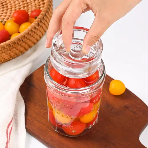Miniatura 7 de Xileanalee Paquete de 4 vasos de fermentación para tarro de masón de boca ancha, mango de fácil agarre, pesas de fermentación para decapado, pesos