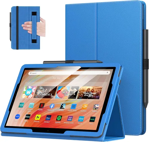 Miniatura 22 de MoKo - Funda para tablet Kindle Fire HD 10 y 10 Plus (11.ª generación, versión 2021), diseño delgado y plegable con función de encendido y apagado