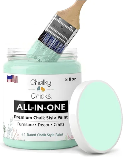 Miniatura 217 de Chalky Chicks - Pintura mate a la tiza, no requiere lijado, 4 onzas líquidas, color gris oscuro (Gun Metal Gray), para muebles, pintura sin Gris