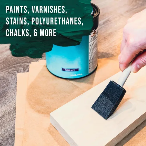 Miniatura 4 de US Art Supply - Juego de pinceles de pintura de espuma de 1 pulgada con mango de madera (paquete de valor de 25) - Ligeros, duraderos e ideales