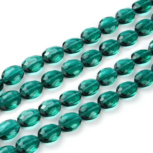 Miniatura 19 de 50pcs Checa 16mm (0.63 inch) Grande facetado Plano Oval Cristal Cuentas Espaciador Amatista Púrpura