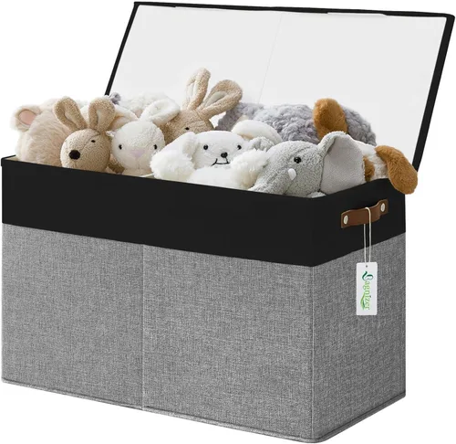 Miniatura 10 de Bagnizer Caja grande de almacenamiento de juguetes con tapas, organizador plegable y resistente de almacenamiento para bebés, para niños, niñas