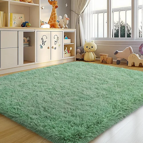 Miniatura 86 de Mugorn - Alfombra de 8 x 10 pies, alfombras grandes, esponjosas, suaves, peludas, antideslizantes, mullidas para interiores, color negro, 8 x 10 pies