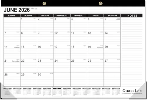 Miniatura 8 de GuassLee Calendario de escritorio 2026-2027 – Calendario de escritorio de 17 x 11.5 pulgadas, 18 meses, desde enero de 2026 hasta junio de 2027