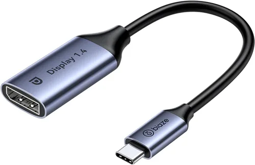 Adaptador USB C a DisplayPort 1.4 8K @60Hz, Thunderbolt 4/3 a DisplayPort Convertidor Compatible con iPhone 16/15, Galaxy S25, MacBook Pro/Air, iPad