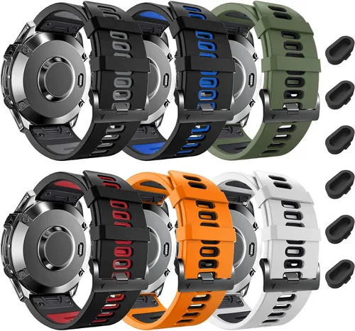 Miniatura 5 de ZPJPPLX 26mm Correas de reloj de fácil ajuste para tactix 8 Fenix 8 51mm 7X Pro 6X 5X, correas deportivas de silicona suave compatibles para Garmin