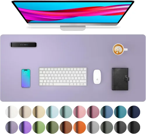 Miniatura 197 de Aothia - Protector de escritorio de cuero sintético, base para mouse, superficie antideslizante e impermeable para escribir y para laptop
