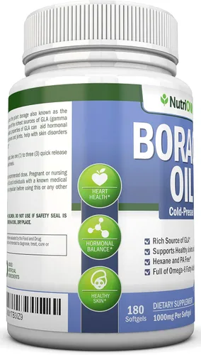Miniatura 4 de NutriONN Aceite de borraja - 1000 mg - 180 cápsulas blandas - Aceite de semilla de borraja prensado en frío - Sin hexano y PA - Ideal para piel