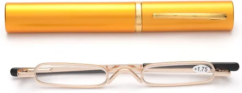 Miniatura 12 de ZUVGEES Mini lentes de lectura delgados y compactos fáciles de transportar, lectores portátiles ligeros con estuche de tubo con clip para bolígrafo
