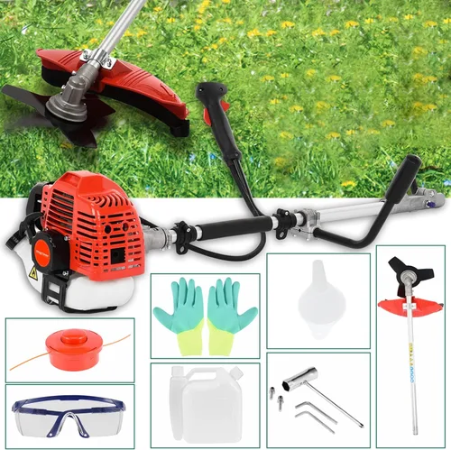 Miniatura 2 de Cuteam Cortacésped, fuerte y potente protector de funcionamiento completo, accesorios de cortasetos de 52 cc, 2 tiempos, de gas, eje recto, mochila