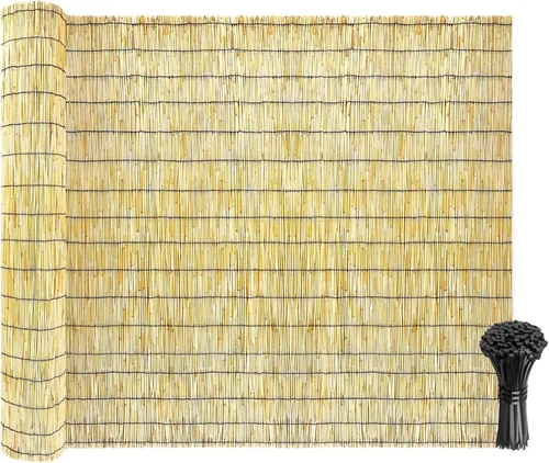 Miniatura 9 de Rollos de valla de caña natural: Valla de bambú para privacidad de 3/4/5/6 pies de alto, rollo de pantalla de caña, valla decorativa de bambú