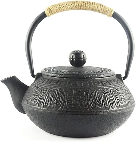 Miniatura 12 de Tetera japonesa de hierro fundido con infusor de acero inoxidable para té de hojas sueltas y bolsitas de té, hervidor de té de hierro fundido, apto