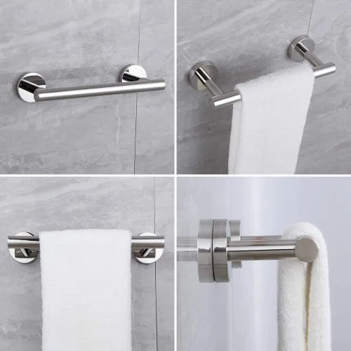 Miniatura 2 de Barra de Toalla de Acero Inoxidable SUS 304 de 9 Pulgadas, Porta Toallas Montado en la Pared, Toallero de Pared para Baño, Estilo Moderno, Acabado