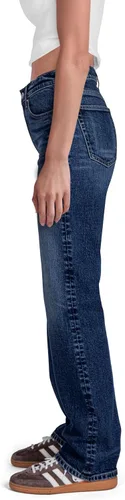 Miniatura 2 de Pantalones clásicos de mezclilla de tiro medio y corte recto para mujer