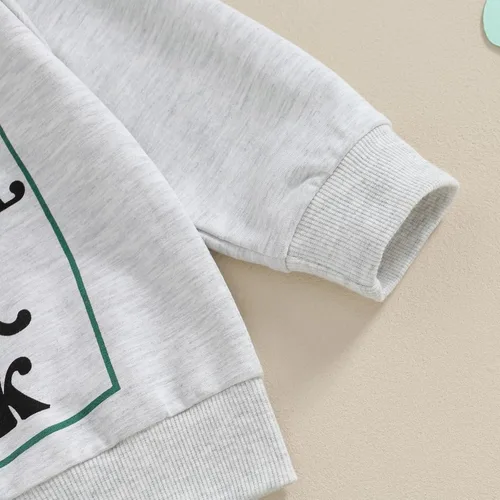 Miniatura 5 de Ropa para el día de San Valentín para bebé, sudadera de manga larga con letras, pantalones deportivos elásticos para otoño e invierno