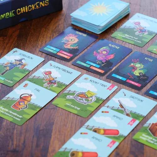 Miniatura 8 de Zombie Chickens - Divertidos juegos de cartas familiares para adultos, adolescentes y niños - Juego de zombis de supervivencia, 3 formas de jugar