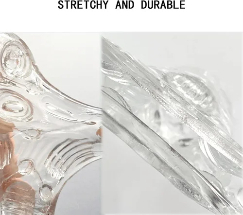 Funda de copa de masturbación TPE transparente para hombres, manual portátil masturbador masculino taza juguete sexual para adultos -A