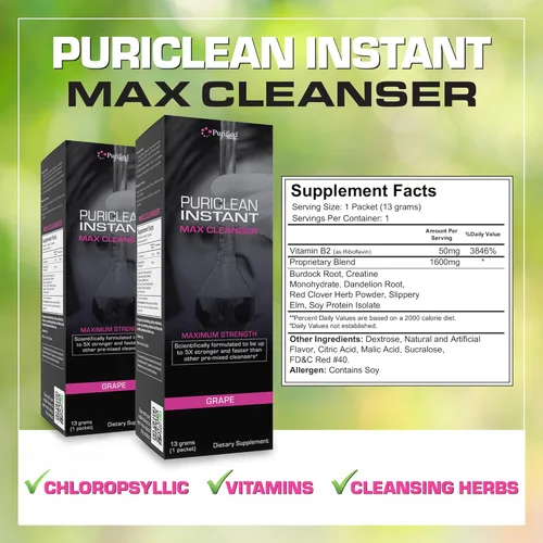 Miniatura 4 de Wellgenix Puriclean Instant MAX Cleaner - Limpiador de cuerpo completo y colon limpio y transparente, elección saludable para desintoxicación