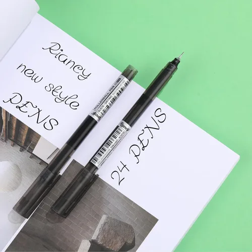 Miniatura 6 de 24 bolígrafos de punta fina y suave, tinta líquida, bolígrafo japonés de secado rápido, tinta negra de 0.020 in para estudiantes de oficina