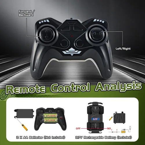 Miniatura 5 de Vehículo fuera de carretera con forma de dinosaurio de control remoto Camión genial fuera de carretera, 2.4GHz, coche RC con luces LED, escala 1:20
