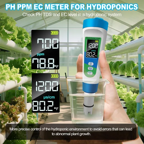 Miniatura 6 de KingSom Probador de sal de piscina,Probador digital de piscina de agua salada y probador de pH para acuario,Probador de salinidad digital de alta