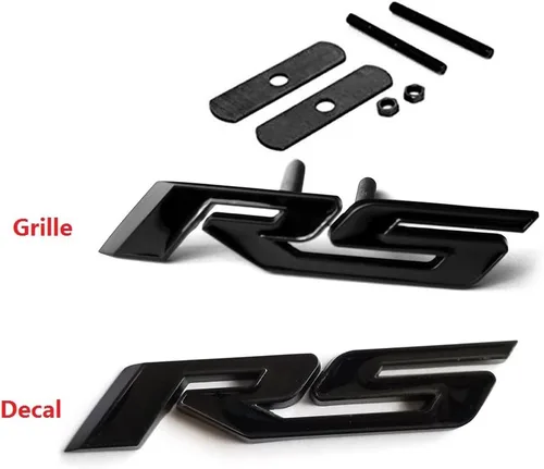 Miniatura 2 de Yoaoo 1 unidad, emblema de rejilla OEM negro mate RS Plus calcomanía emblema RS 3D de metal compatible con serie Zl1 1LE todo negro mate