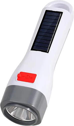 TANSOREN Linterna LED solar para cortes de energía, linternas de camping recargables con lúmenes altos, 5 modos, luz táctica potente y brillante