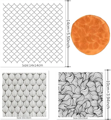 Miniatura 2 de Hojas de sello de textura de silicona prémium para joyas de arcilla polimérica y aretes de arcilla, juego de 3 patrones florales y únicos, fácil