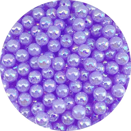 Miniatura 24 de Jmassyang 200 cuentas de perlas brillantes de 0.394 pulgadas (0.394 in), color AB, redondas, de plástico, acrílico, espaciador, manualidades