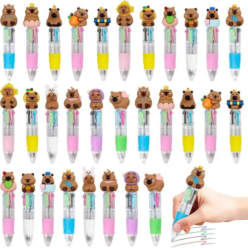 Miniatura 16 de CZWZ 8 piezas de bolígrafos de cuentas navideños, bolígrafos de plástico con cuentas y cuentas de silicona multicolor, bolígrafos navideños