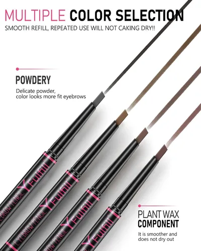 Miniatura 8 de Yfulfill Lápiz de Cejas Negro - Lápices de Cejas Impermeables para Mujeres Waterproof Eye Brow Pencil Black Color for Naturally Black Hair.