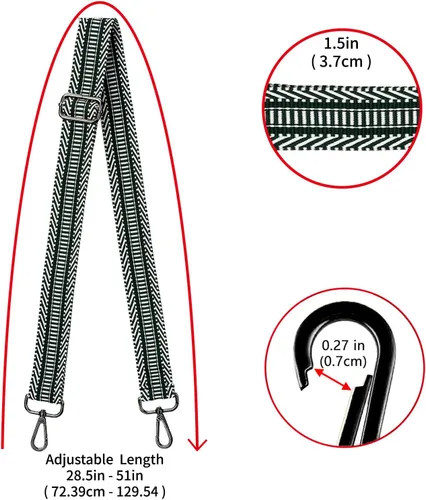 Miniatura 141 de ZOOEASS Hebillas de níquel Correa ancha para el hombro ajustable de repuesto para cinturón de pistola, hebilla de guitarra estilo bandolera