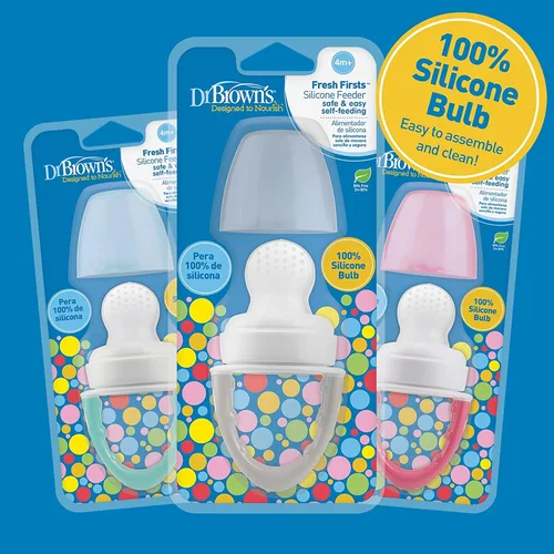 Miniatura 2 de Dr. Brown's Fresh First - Comedero de silicona, rosa y gris, 2 unidades Rosado y gris