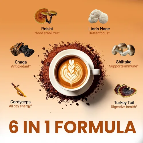 Miniatura 4 de Neumina Café de hongos 6 en 1, café energético con 6 hongos adaptogénicos