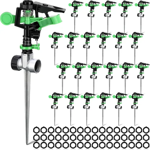 Miniatura 8 de Chengu Aspersor de césped de impacto de 4 piezas para patio, cabezal de aspersor de plástico resistente con base de punta de aleación de zinc