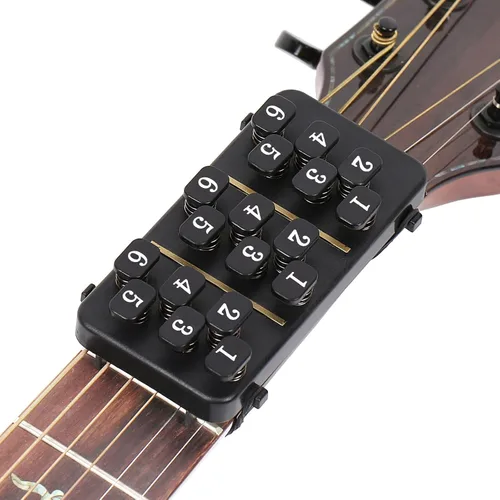 Miniatura 5 de Entrenador de acordes de guitarra con 18 botones, herramienta de aprendizaje de guitarra para personas cuyos dedos duelen por cuerdas de guitarra