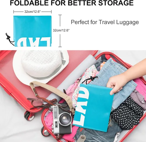 Miniatura 4 de Paquete de 2 bolsas de lavandería de viaje XL, organizador de ropa sucia lavable a máquina, lo suficientemente grande como para contener 4 cargas