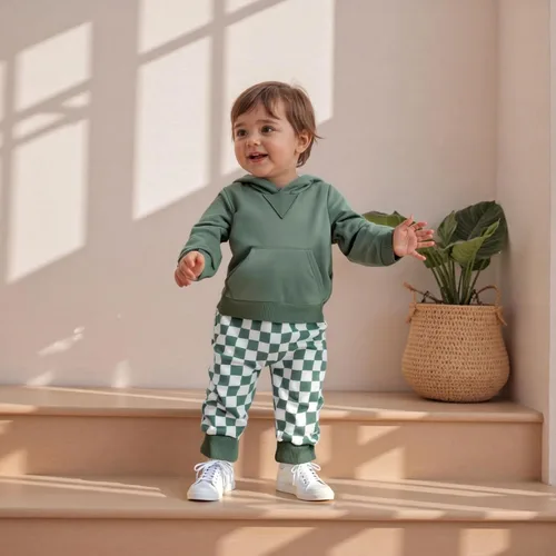 Miniatura 255 de Conjunto de ropa de otoño e invierno para bebé y niño, sudadera larga con capucha y pantalones para niños pequeños, 6, 12, 18, 24 meses, 2T