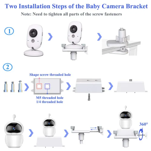 Miniatura 4 de Soporte para monitor de bebé compatible con Momcozy, Nanit Pro y Flex Stand, Hellobaby, Blemil, Comfyer BM01, óptica infantil, ANMEATE SM935E, Vava